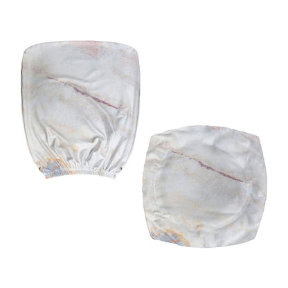 Pink White Grey Marble Print Office Chair Cover