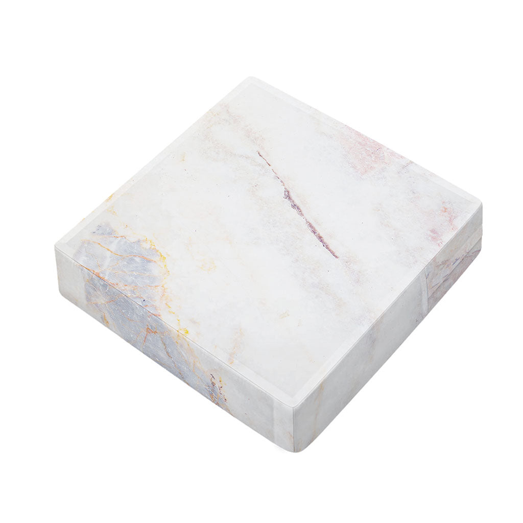 Pink White Grey Marble Print Outdoor Seat Cushion Cover