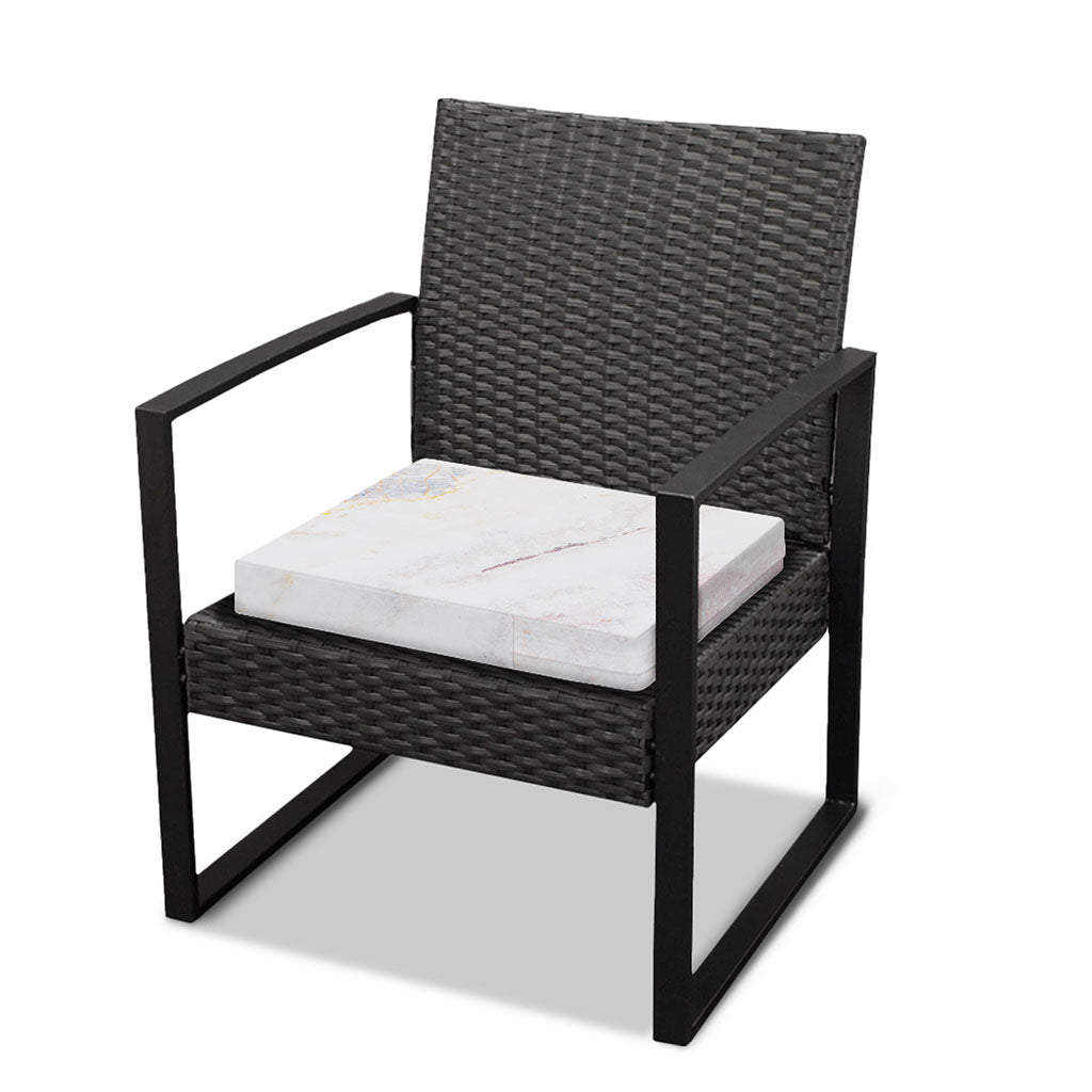 Pink White Grey Marble Print Outdoor Seat Cushion Cover