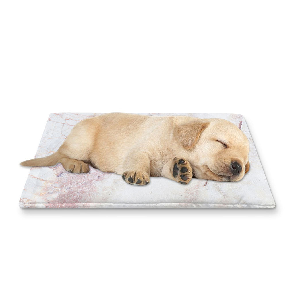 Pink White Grey Marble Print Pet Cooling Mat Cover