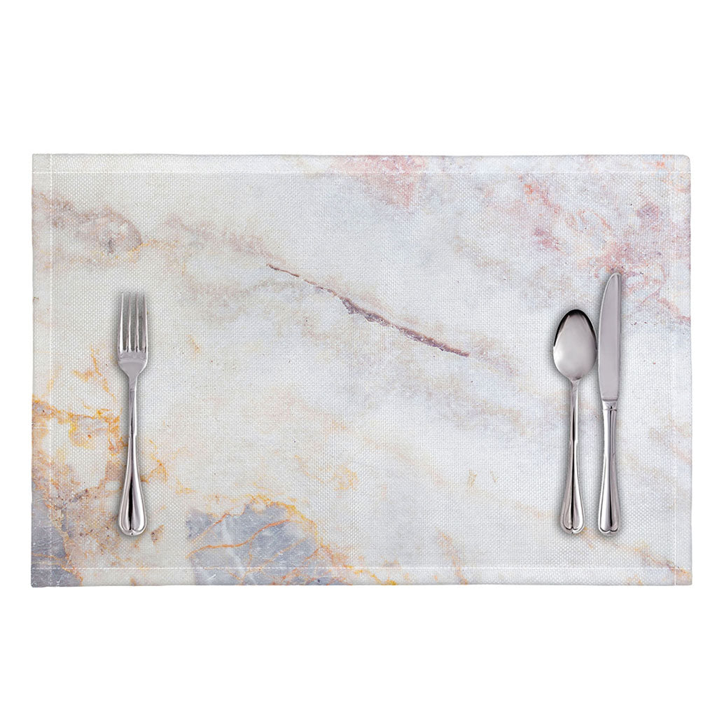 Pink White Grey Marble Print Placemat