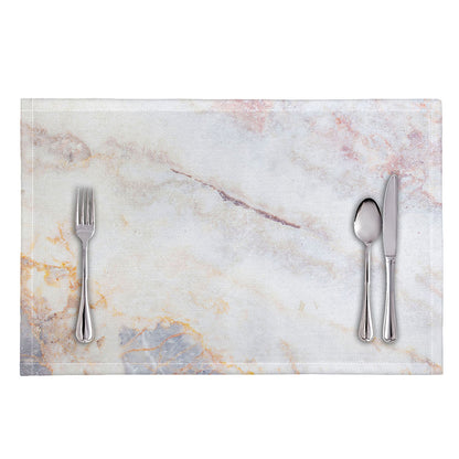 Pink White Grey Marble Print Placemat
