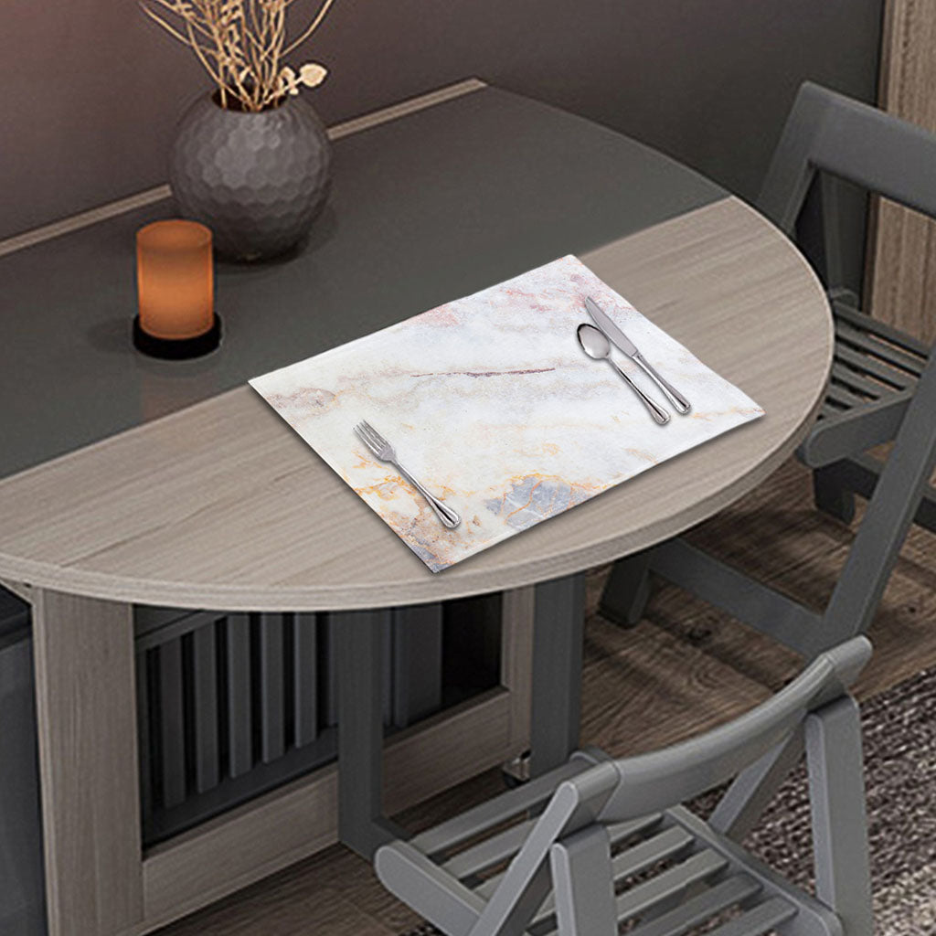 Pink White Grey Marble Print Placemat