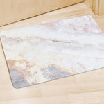 Pink White Grey Marble Print Polyester Doormat