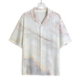 Pink White Grey Marble Print Rayon Hawaiian Shirt
