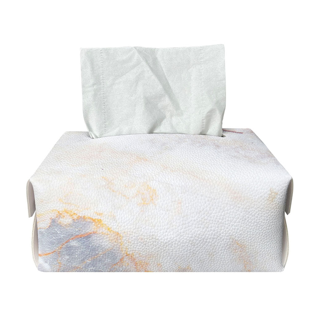 Pink White Grey Marble Print Rectangle Tissue Box Cover