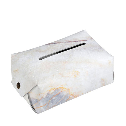 Pink White Grey Marble Print Rectangle Tissue Box Cover