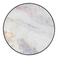 Pink White Grey Marble Print Round Floor Mat