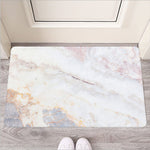Pink White Grey Marble Print Rubber Doormat