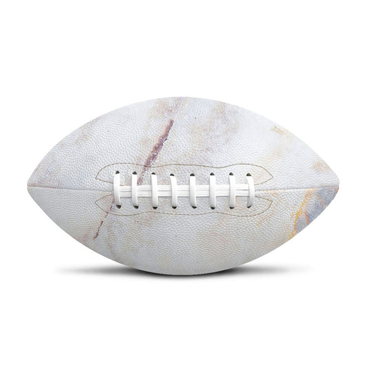 Pink White Grey Marble Print Rugby Ball