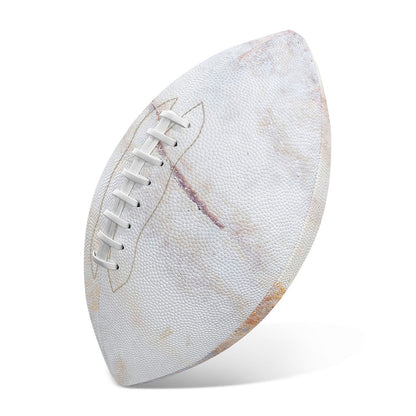 Pink White Grey Marble Print Rugby Ball