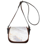 Pink White Grey Marble Print Saddle Bag