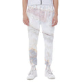 Pink White Grey Marble Print Joggers