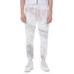 Pink White Grey Marble Print Scuba Joggers