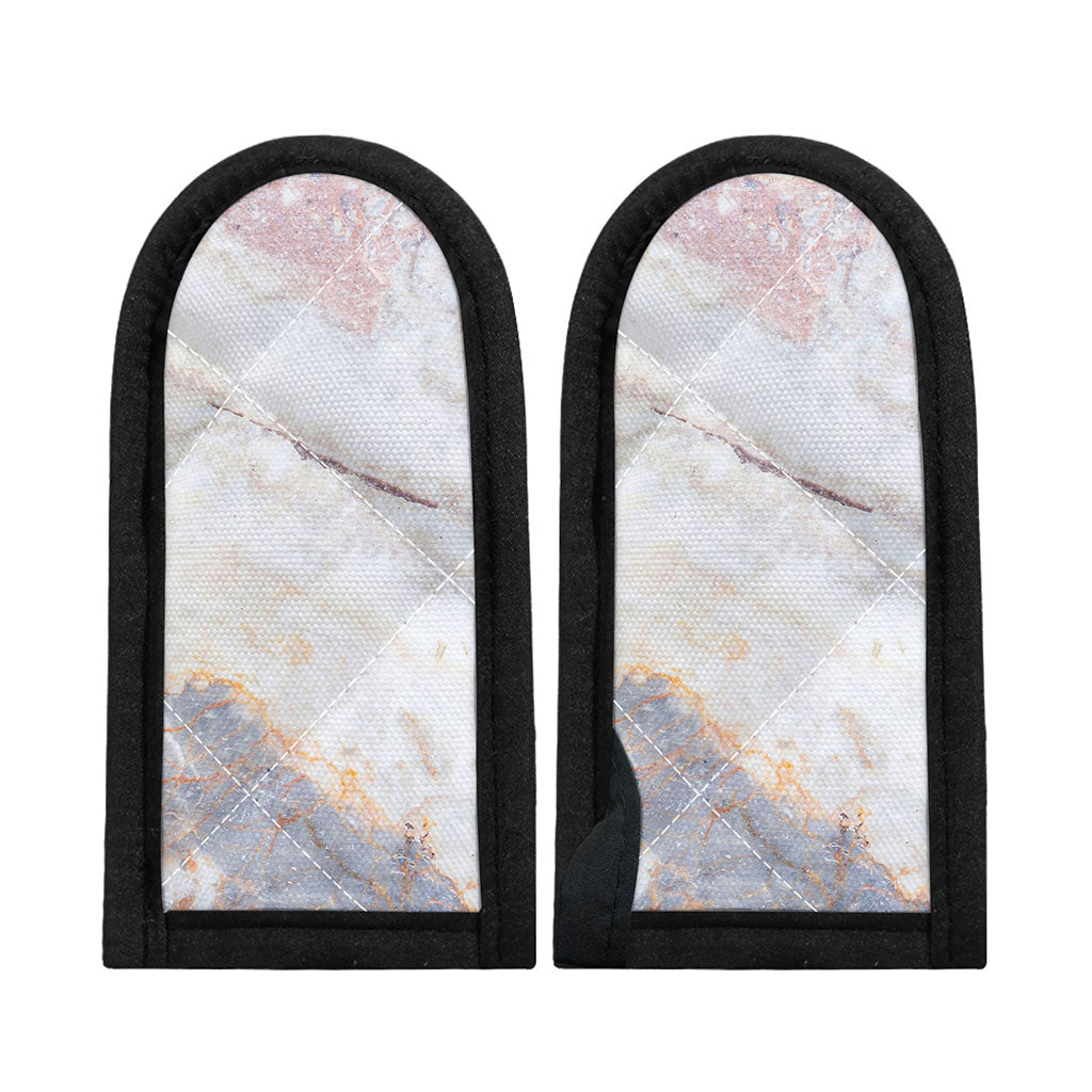 Pink White Grey Marble Print Skillet Handle Cover