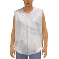 Pink White Grey Marble Print Sleeveless Baseball Jersey