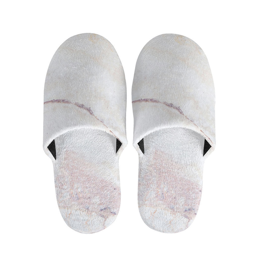 Pink White Grey Marble Print Slippers