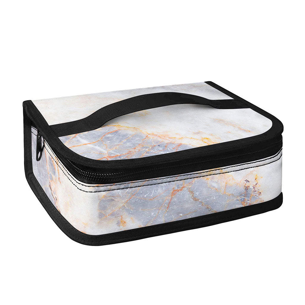 Pink White Grey Marble Print Small Lunch Bag