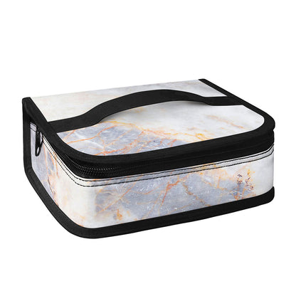 Pink White Grey Marble Print Small Lunch Bag