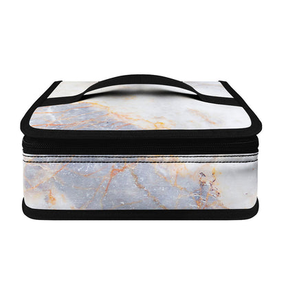Pink White Grey Marble Print Small Lunch Bag