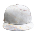 Pink White Grey Marble Print Snapback Cap