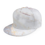 Pink White Grey Marble Print Snapback Cap