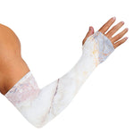 Pink White Grey Marble Print Sun Protection Arm Sleeves
