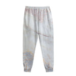 Pink White Grey Marble Print Sweatpants