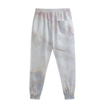 Pink White Grey Marble Print Sweatpants
