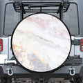 Pink White Grey Marble Print Tire Cover
