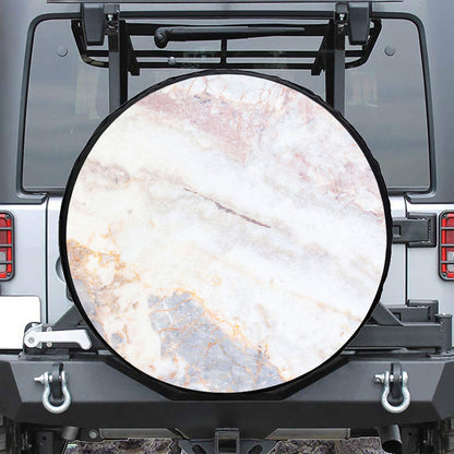 Pink White Grey Marble Print Tire Cover