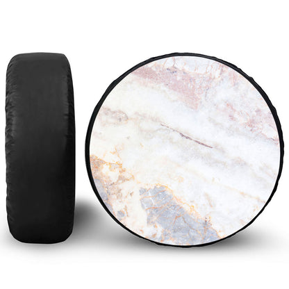 Pink White Grey Marble Print Tire Cover