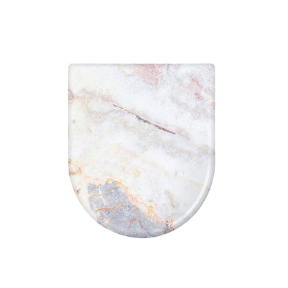 Pink White Grey Marble Print Toilet Lid Cover