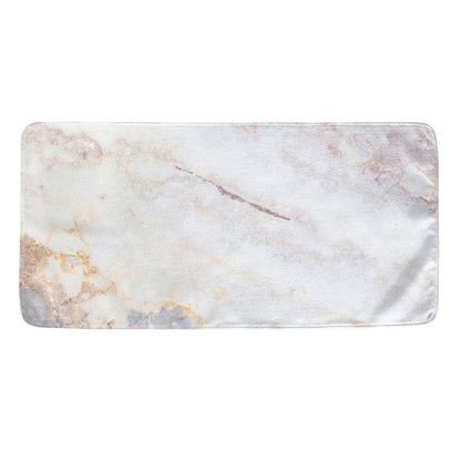 Pink White Grey Marble Print Towel