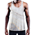 Pink White Grey Marble Print Men's Workout Tank Top