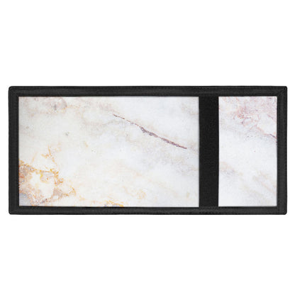 Pink White Grey Marble Print Trifold Wallet