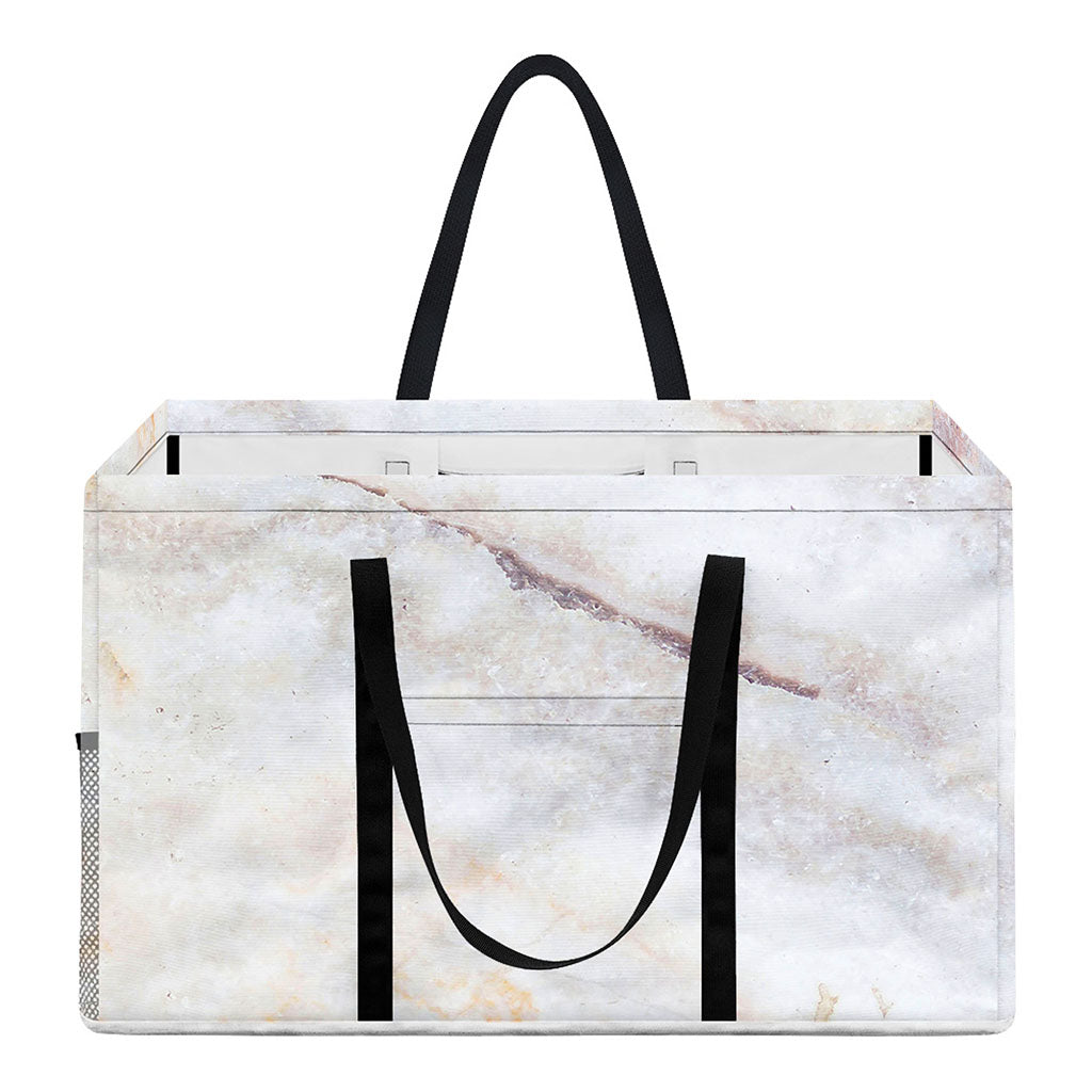 Pink White Grey Marble Print Utility Tote Bag