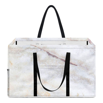 Pink White Grey Marble Print Utility Tote Bag