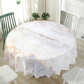 Pink White Grey Marble Print Waterproof Round Tablecloth