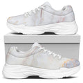 Pink White Grey Marble Print White Chunky Shoes