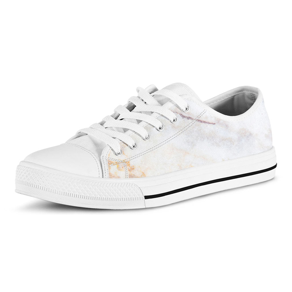 Pink White Grey Marble Print White Low Top Sneakers
