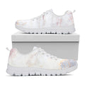 Pink White Grey Marble Print White Running Shoes