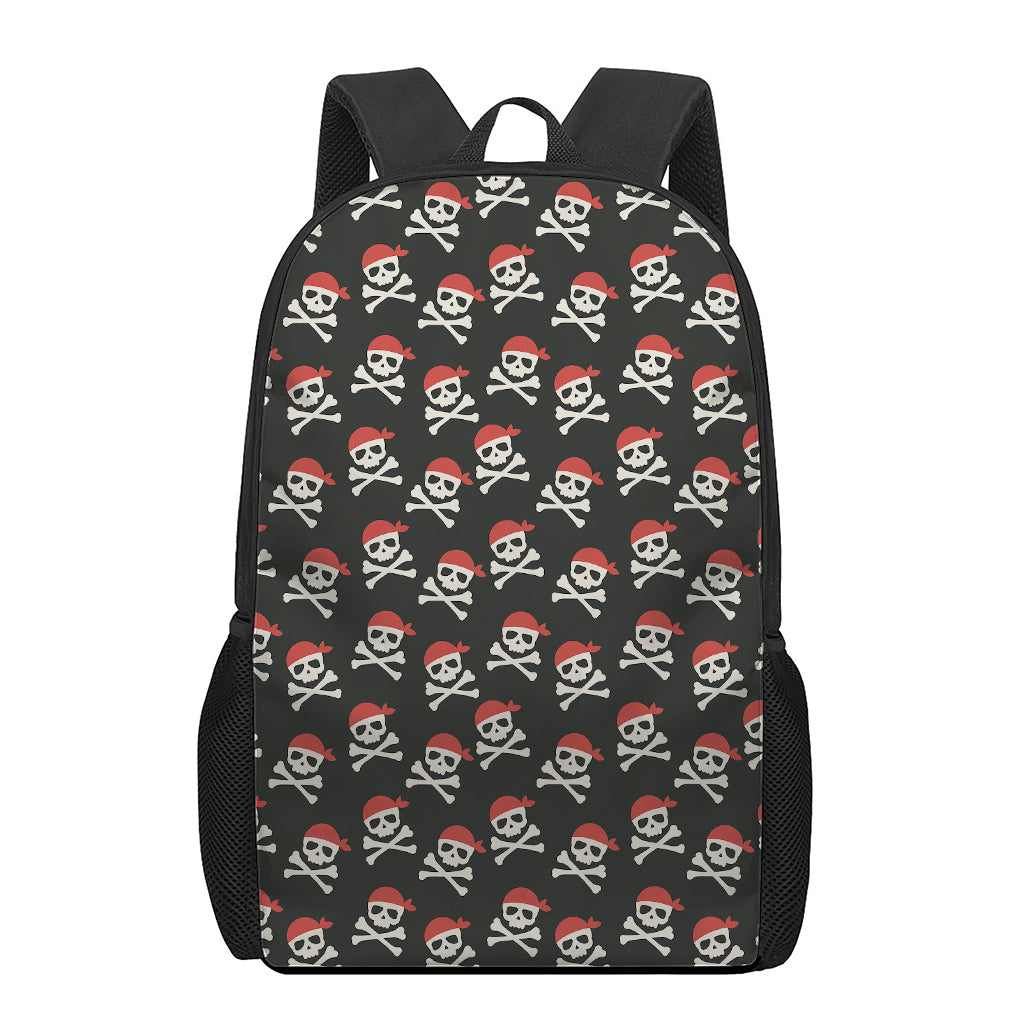 Pirate Skull Crossbones Pattern Print 17 Inch Backpack