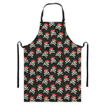 Pirate Skull Crossbones Pattern Print Bib Apron With Pocket
