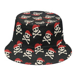 Pirate Skull Crossbones Pattern Print Bucket Hat