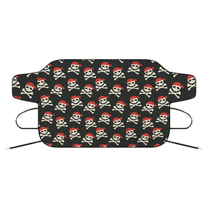 Pirate Skull Crossbones Pattern Print Car Windshield Snow Cover