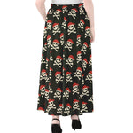 Pirate Skull Crossbones Pattern Print Chiffon Maxi Skirt