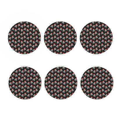 Pirate Skull Crossbones Pattern Print Coaster Set
