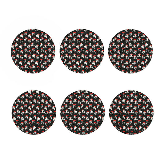 Pirate Skull Crossbones Pattern Print Coaster Set