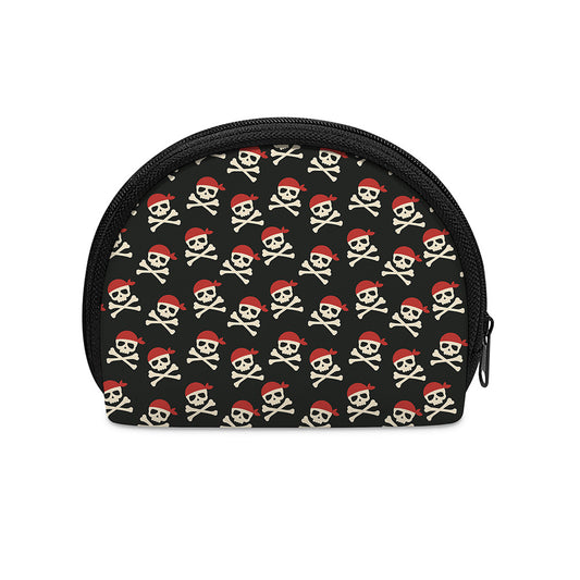 Pirate Skull Crossbones Pattern Print Coin Purse